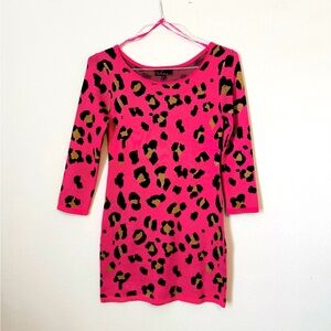 Leopard Print 80’s style Sweater Dress by Takeout size SM